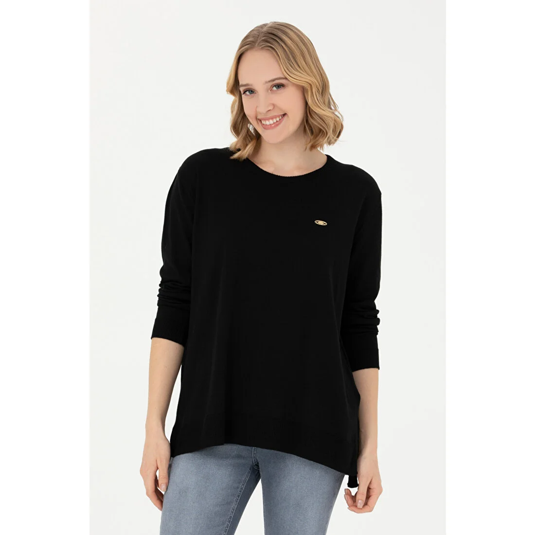 U.S. Polo Assn. Kadın Siyah Triko Kazak 50277309-VR046